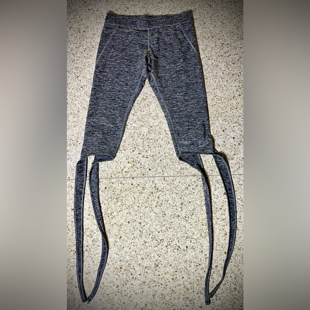 Target Dark Grey Stretchy Knit Exercise Capris with Long Wrap Self Ties